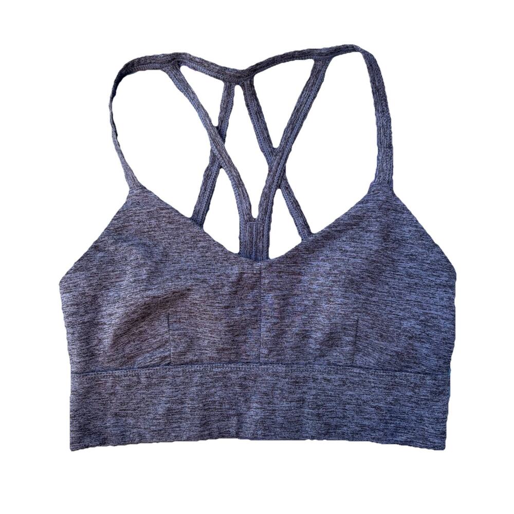 JoyLab Sports Bra Women’s XS Gray Black Strappy Back Longline Yoga Bra